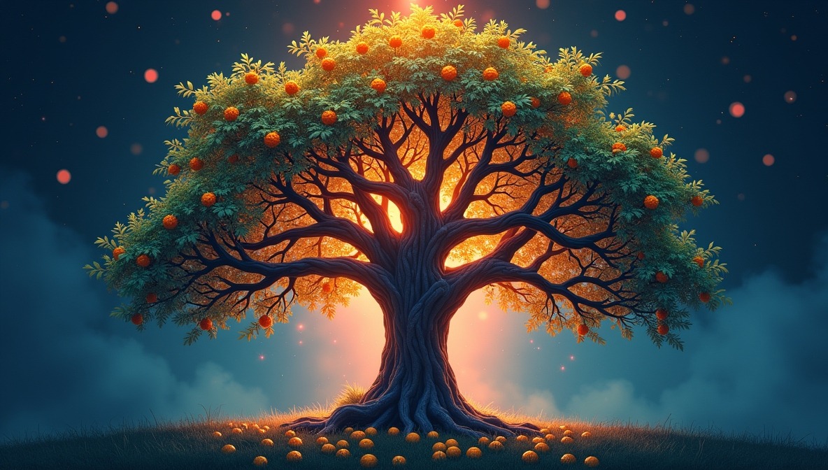 Lebensbaum in mystischer Stimmung in der eigenen Energie